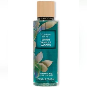 Victoria's Secret Warm Vanilla Woods Fragrance Mist - Teal & Gold Cap
